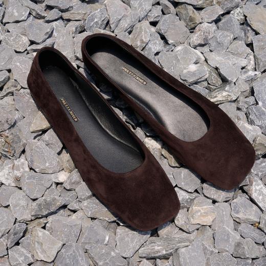 PRETTY RIVER翻毛皮平底芭蕾鞋 商品图2