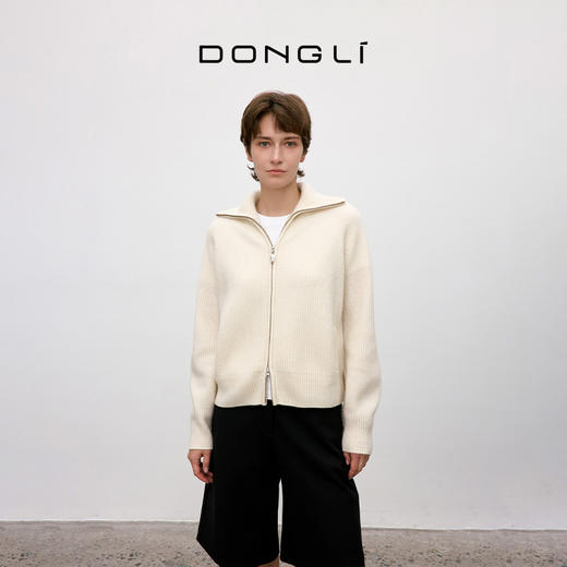 东黎 • 你本珍贵 瑕珠 山羊绒女士秋季强缩绒拉链开衫 5438 商品图1