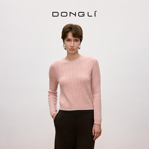 东黎 • 我不被驯化 星河入梦 山羊绒女士秋季圆领绞花套衫 4A97 商品图3