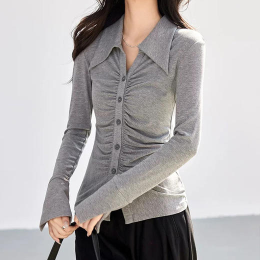 馥迦收腰显瘦polo领针织衫 商品图1