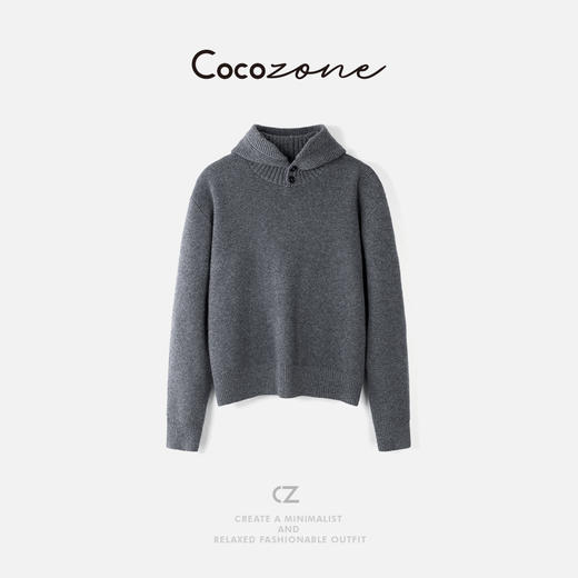 COCO ZONE 刘一一 【100羊毛】连帽纯色包裹感羊毛衫 CD1A1532 商品图0