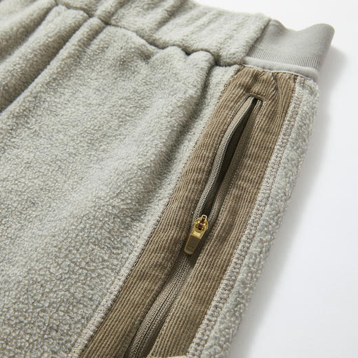 谜底松弛宽松廓形长裤2025年冬季新品复古拼接休闲裤女254MK1671 商品图3