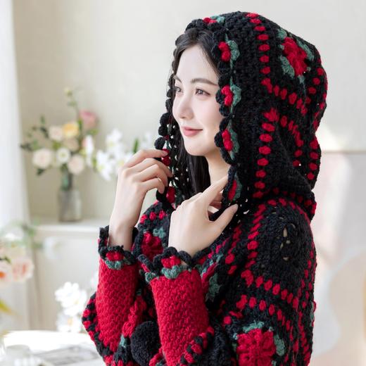 苏苏姐家卉艺连帽斗篷手工diy衣服钩针粗羊毛线毛线团材料包 商品图4