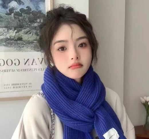 【软糯加厚❗️亲肤柔软不炸肤】韩国秋冬柔软针织毛线围巾女百搭保暖学生纯色布艺围脖情侣。hb 商品图1