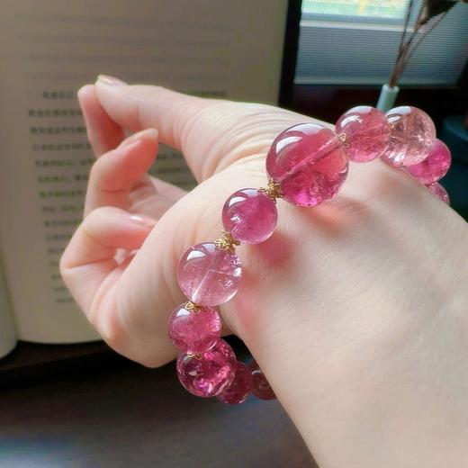 9-14mm单圈粉碧玺手串 商品图8
