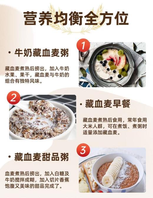 【滋盛养顺·正宗藏血麦片】✅2800米以上高原种植，天然无污染  ✅高铁锌燕麦品种，高蛋白，低脂肪  ✅低温烘焙慢工艺，锁住血麦片丰富营养-NKDJ 商品图13