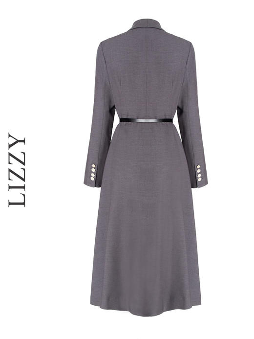 LIZZY经典优雅收腰气质知性长袖连衣裙秋季女8175 商品图3