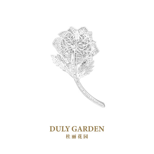 杜丽花园DULY GARDEN 法国高端设计胸针品牌玫瑰花白色礼品配饰女 11314ZW 商品图2