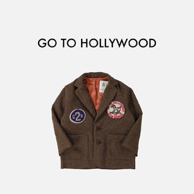日本G2H童装 GO TO HOLLYWOOD 复古徽章格纹夹克