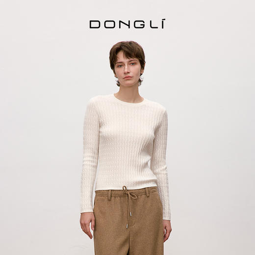 东黎 • 你本珍贵 小山羊绒女士秋季绞花套衫 5497 商品图1