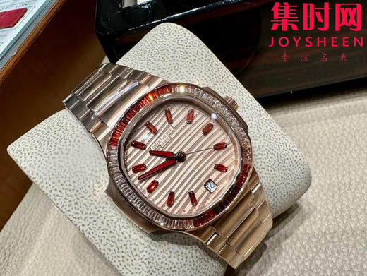 3K百达翡丽运动优雅系列 鹦鹉螺7118 渐变橙红宝石 女士腕表 324一体机 商品图3