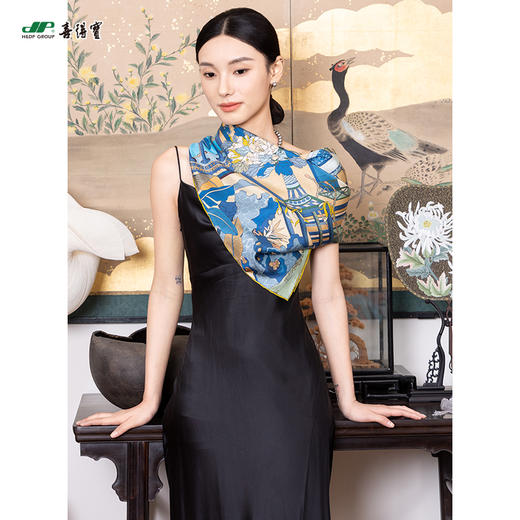 放心消费月 喜得宝文创丝巾《最杭州·风雅宋·数码斜纹方巾》杭州丝绸100%桑蚕丝斜纹绸 商品图5