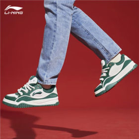 李宁男子2025春秋发财滑板鞋运动鞋休闲鞋板鞋AGCV059-1