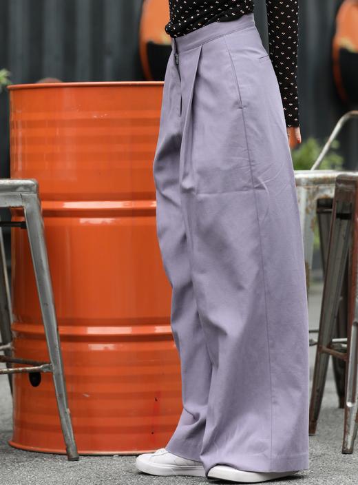 TYNVIE 前褶裥阔腿裤 - 薰衣草紫 商品图4