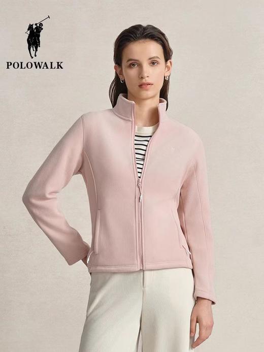 XXM  POLOWALK女士立领摇粒绒外套2025春秋款纯色简约户外休闲运动外套 商品图1