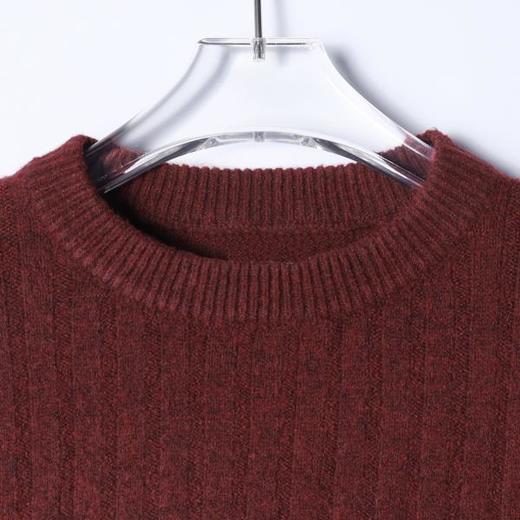 2161SDSA男士秋冬新款痞帅男装韩版简约纯色竖纹圆领毛衣慵懒风针织衫 商品图1