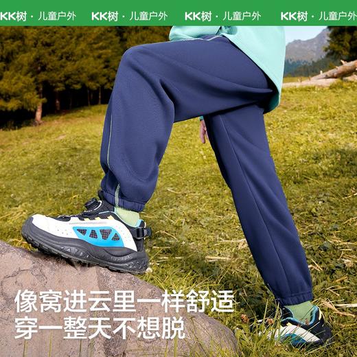 KK树儿童运动裤男女童秋冬季保暖加绒束脚长裤体育课宽松2025新款线迹加绒运动裤 商品图3