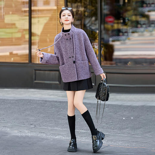 双面呢大衣短款，轻奢显瘦气质毛呢外套HR-QIXFS25-5120 商品图2