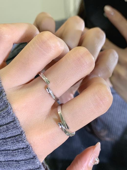 【999足银】卡蒂罗KADER 无限热恋情侣对戒 浪漫神秘莫比乌斯环爱不停息简约百搭原创设计素圈开口可调节一对 商品图7