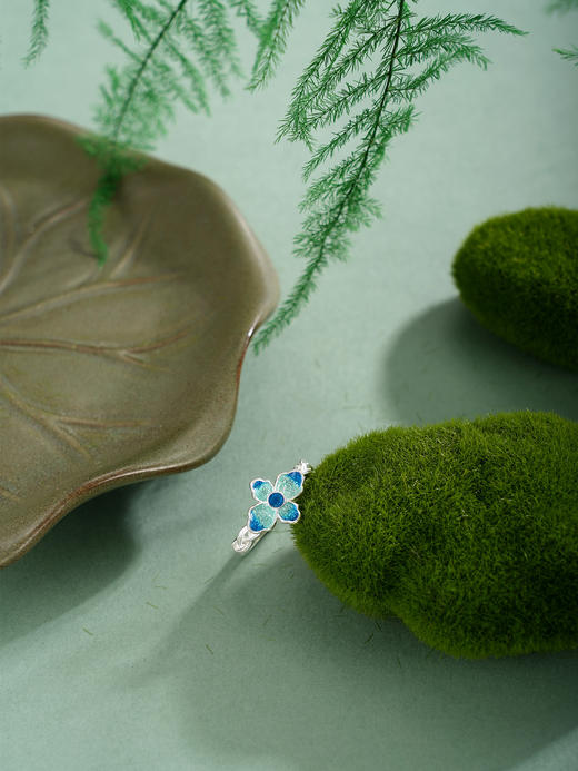 子佩集【花开景明】S990银戒指【YXYLJZ015】四叶草花丝珐琅彩2510 商品图2