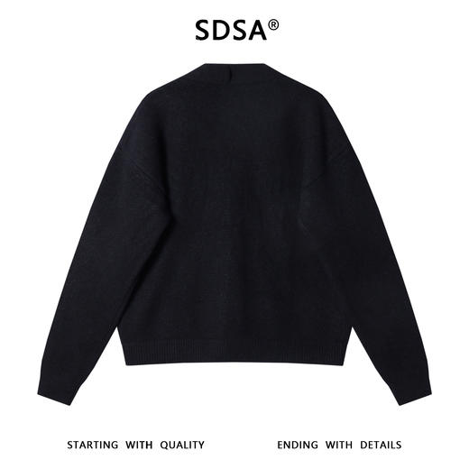 SDSA男士秋冬新款痞帅男装慵懒风纯色V领纽扣开衫毛衣百搭针织衫 商品图5