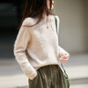 馥迦慵懒软糯拉绒拉毛无缝圆领/V领羊毛衫 商品缩略图10
