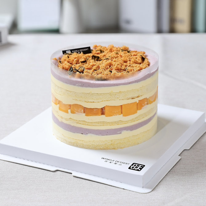 6寸海苔肉松芋泥蛋糕，动物咸奶油