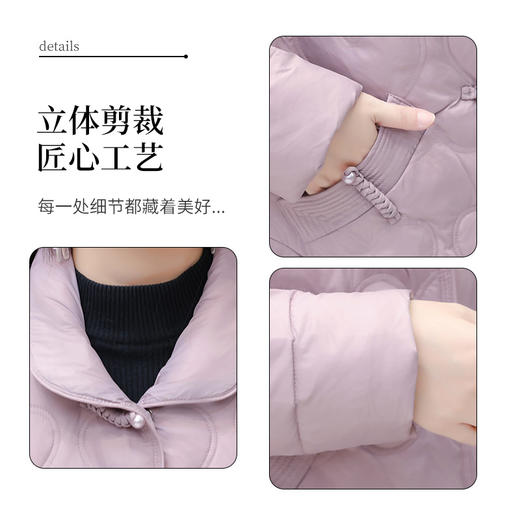 DY-C242415-Y中式保暖羽绒服2025年短款小个子白鸭绒羽绒服轻薄短款休闲外套 商品图3