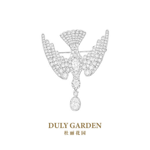 杜丽花园DULY GARDEN 法国高端设计胸针品牌白色满镶鸟送礼品配饰 11288ZW 商品图1
