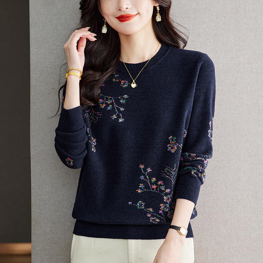 宽松短款打底衫，气质高级感毛衣保暖小衫CC-22-2795 商品图0