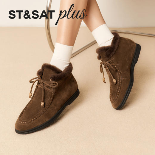 星期六复古暖系绒绒短靴SSD4118547 商品图6