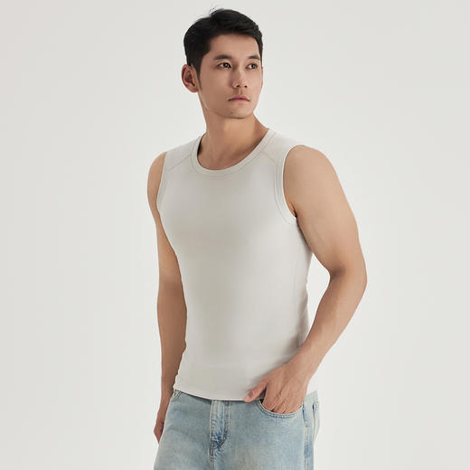 【适合体重115-190斤 男】weyo男士秋冬内搭竖条德绒面料柔软亲肤保暖打底背心B0911 商品图3