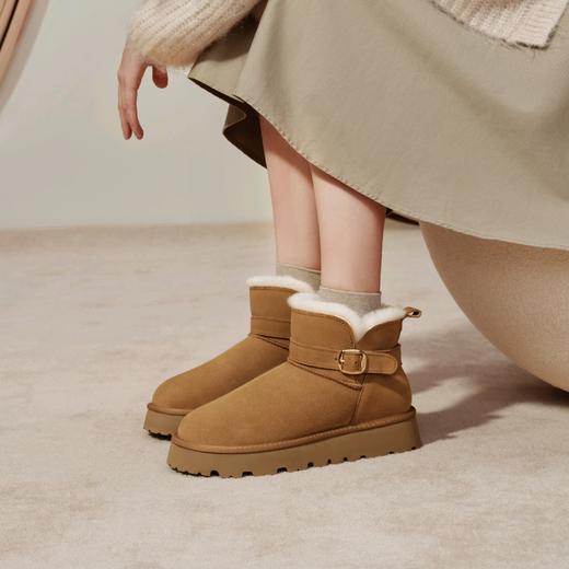 【云粉节】【思加图】BF楼思加图2025冬季新款雪地靴短靴加绒保暖时装靴厚底女靴子D1915吊牌价1190 商品图3