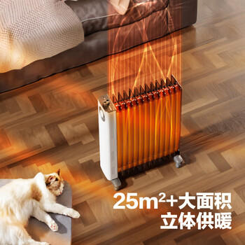 格力（GREE）【年度金榜单品】取暖器电热油汀加热电暖器立式电暖气加热器家用大面积加湿宽片 NDY23-X6022 商品图0