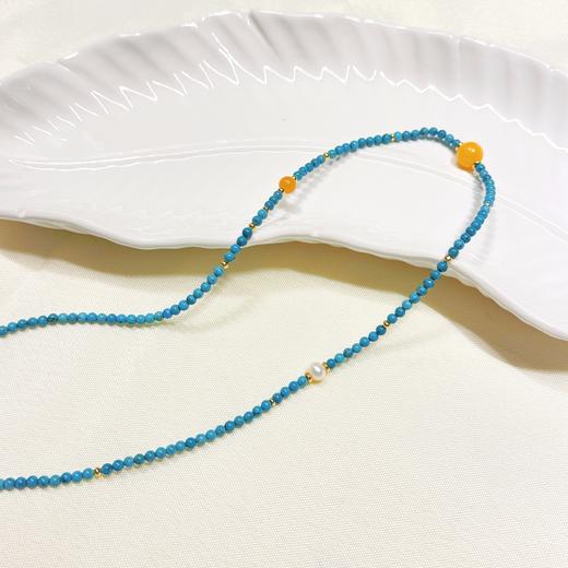 【琅玕·原矿绿松石蜜蜡项链手串】敦煌小众轻奢新中式复古民族风显白 绿松石蜜蜡项链手串女 手工串珠小众配饰 商品图2