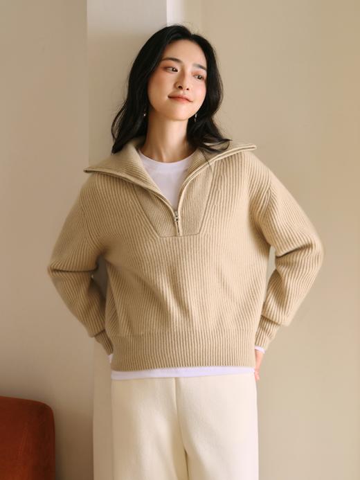 邓肯羊绒polo拉链毛衫FCE4CST177 商品图1