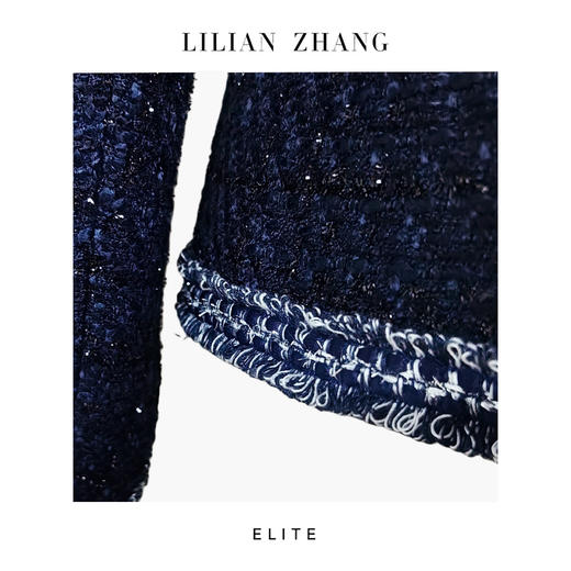 定制—静奢风—法式雅蕴—香榭星织—高定藏蓝金丝小香风外套 2505013 商品图2