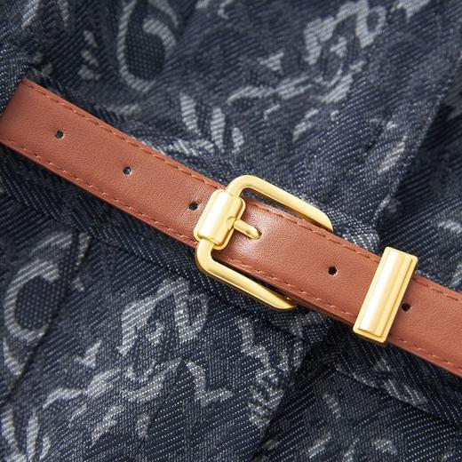 「高货wl」全新升级【铂金会员349/天猫469/差价120】(80738)洛诗琳气质复古衬衫牛仔裙2025秋冬修身显瘦印花连衣裙 商品图3