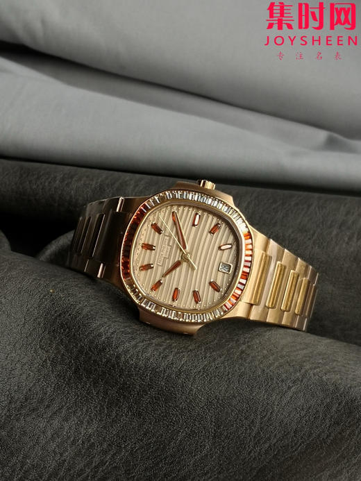 3K百达翡丽运动优雅系列 鹦鹉螺7118 渐变橙红宝石 女士腕表 324一体机 商品图5