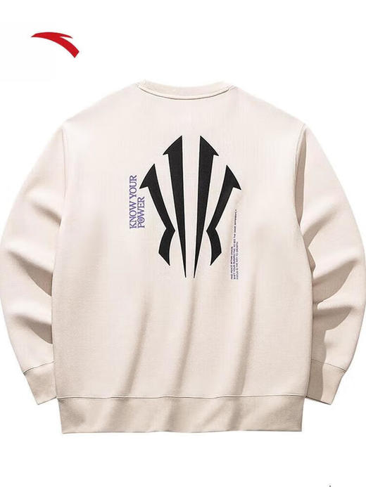 安踏（ANTA）凯里·欧文系列丨卫衣男女圆领背面字母印花落肩套头衫172531712 泥沙灰-1 商品图5