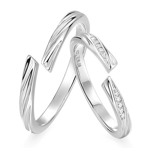 【999足银】卡蒂罗KADER 无限热恋情侣对戒 浪漫神秘莫比乌斯环爱不停息简约百搭原创设计素圈开口可调节一对 商品图1