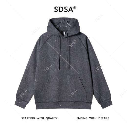 WY1197SDSA秋冬新款痞帅男装潮牌满天星四点刺绣抽绳连帽卫衣缝线百搭 商品图1