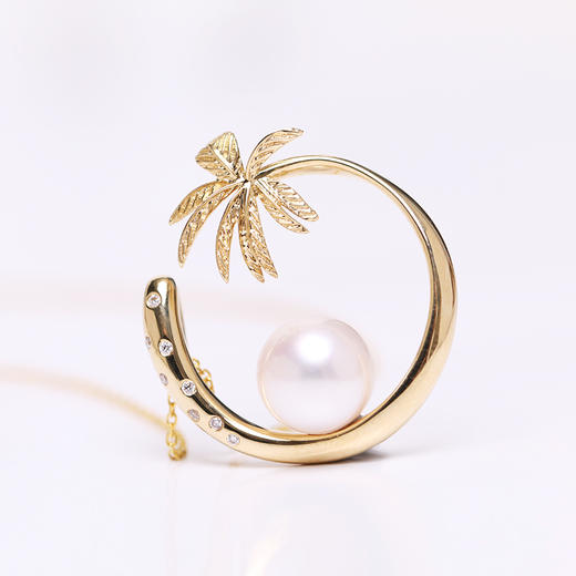 银925淡水珍珠链牌 9-10mm 白 109100 商品图1