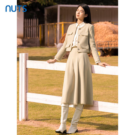 NUTS商场同款秋冬款设计感时尚气质百搭直筒短款外套女4420401A1 商品图3
