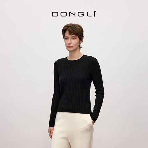 东黎 • 你本珍贵 小山羊绒女士秋季绞花套衫 5497 商品图8