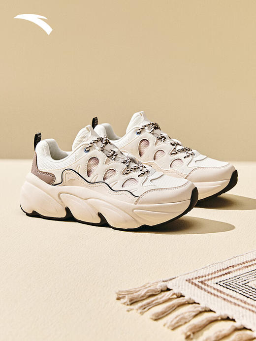 安踏萌爪鞋丨老爹鞋女鞋厚底增高秋冬潮流透气运动休闲鞋子122538880 商品图6