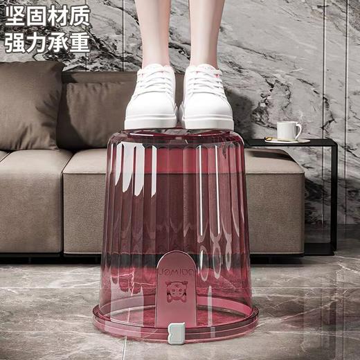 透明垃圾桶 带压圈纸篓 压圈式茶水桶杂物桶废纸篓26cm高 随机颜色一个 高颜值北欧轻奢家用客厅卧室办公室厨房厕所 商品图3