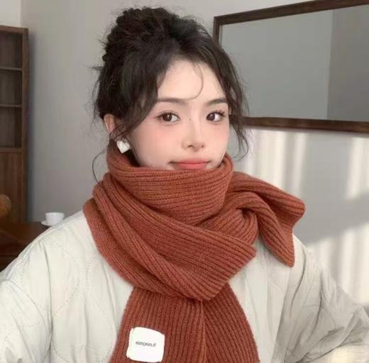 【软糯加厚❗️亲肤柔软不炸肤】韩国秋冬柔软针织毛线围巾女百搭保暖学生纯色布艺围脖情侣。hb 商品图3