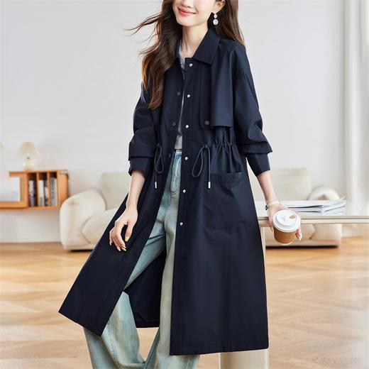 馥迦都市通勤机能松弛感中长款风衣外套 商品图5