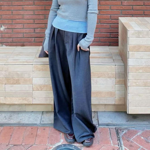 馥迦高级垂感宽松西装阔腿裤 商品图3